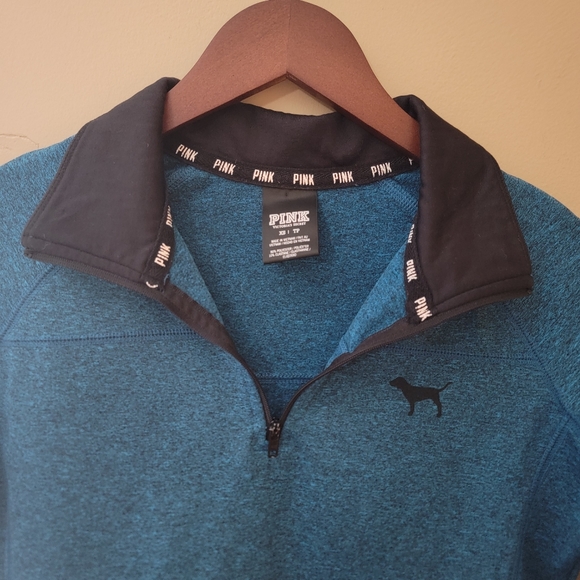 PINK Victoria's Secret Quarter Zip Long Sleeve Pullover Sweatshirt Size XS - Picture 2 of 7